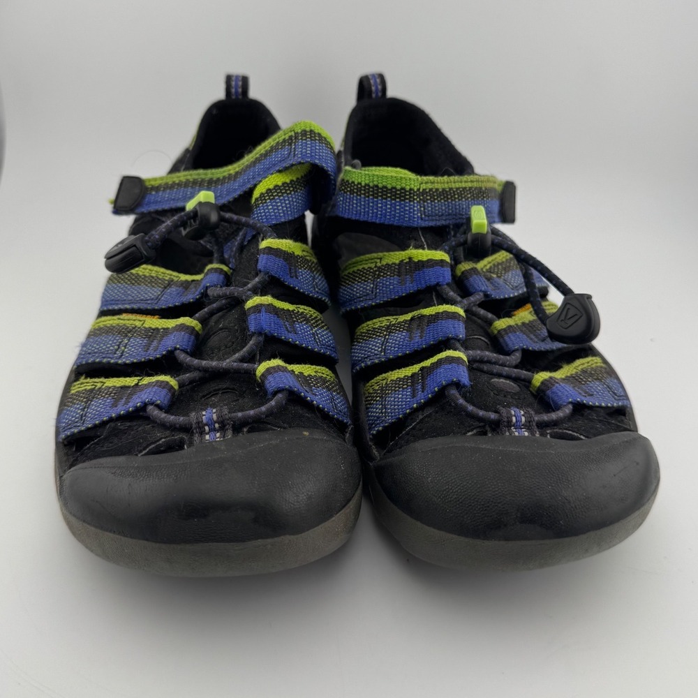 Keen Chandler CNX Sandals Size 2 Black Blue Lime Green Good Sport‎ Kids (1897)